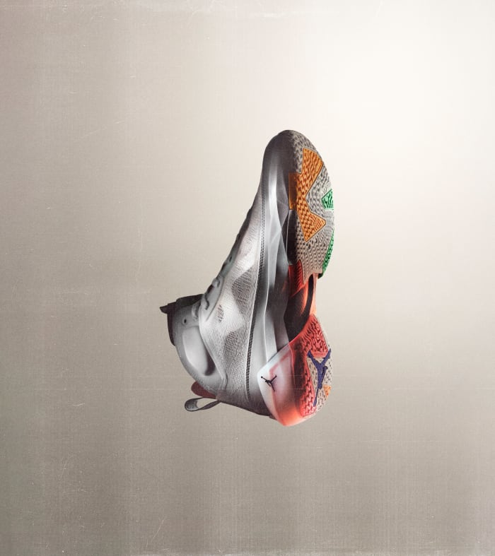 Air Jordan 37 'Hare' colorway.